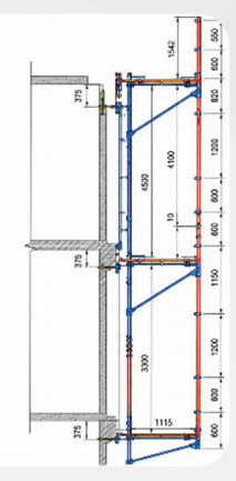 BJ modular safety screen technical side drawing